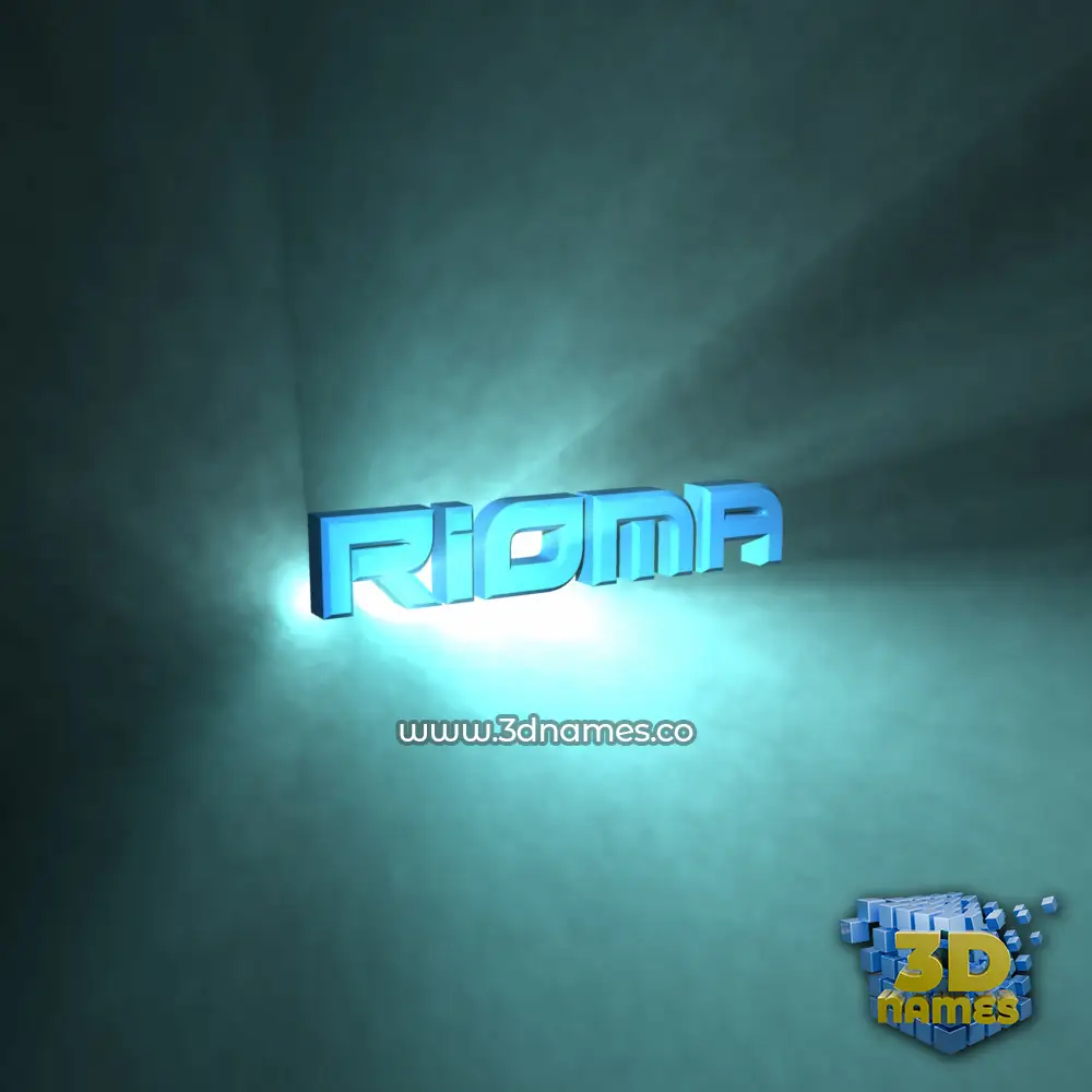 rioma in Light Shine style - 3D name wallpaper