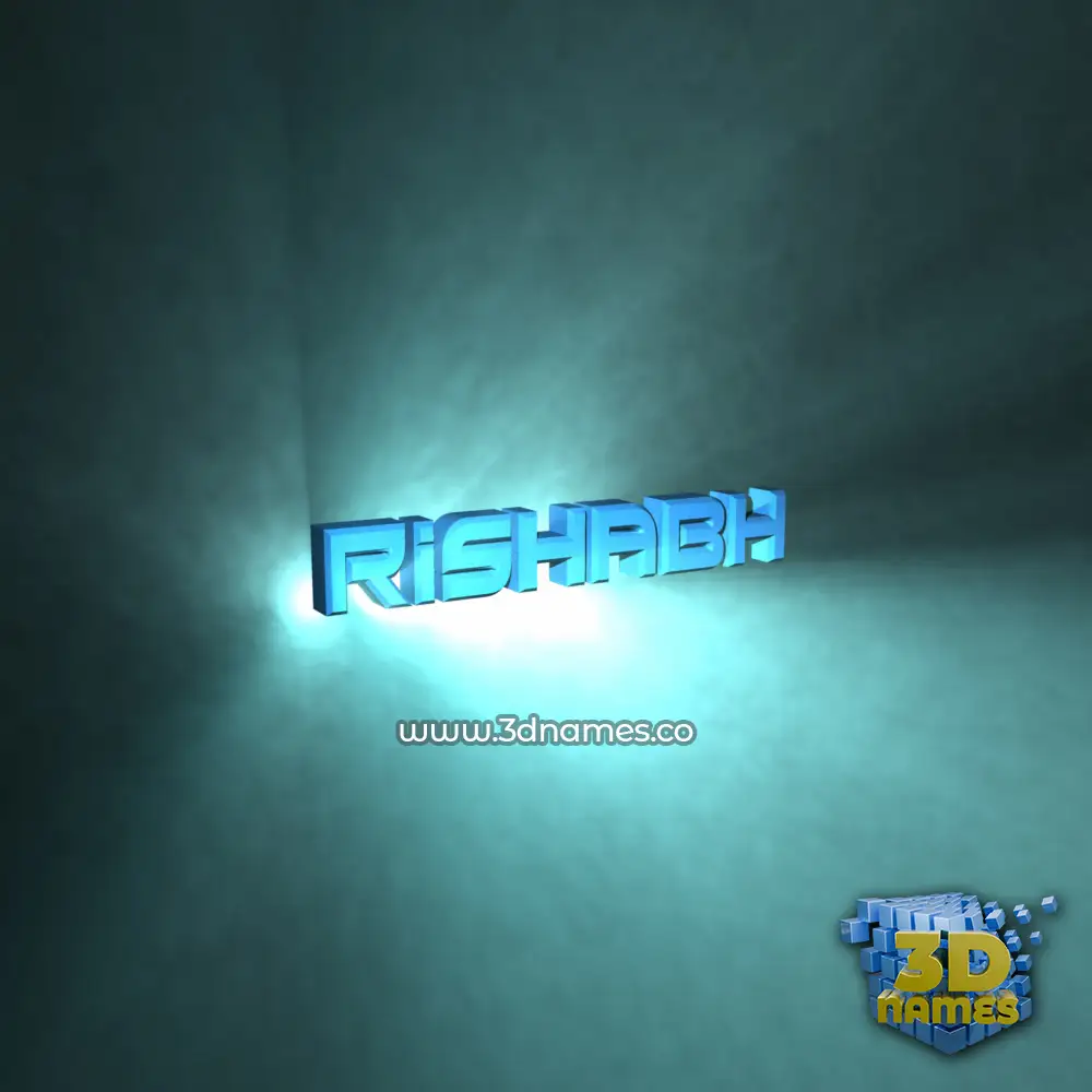 rishabh in Light Shine style - 3D name wallpaper
