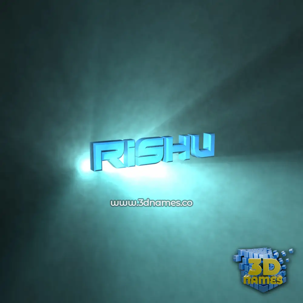rishu in Light Shine style - 3D name wallpaper