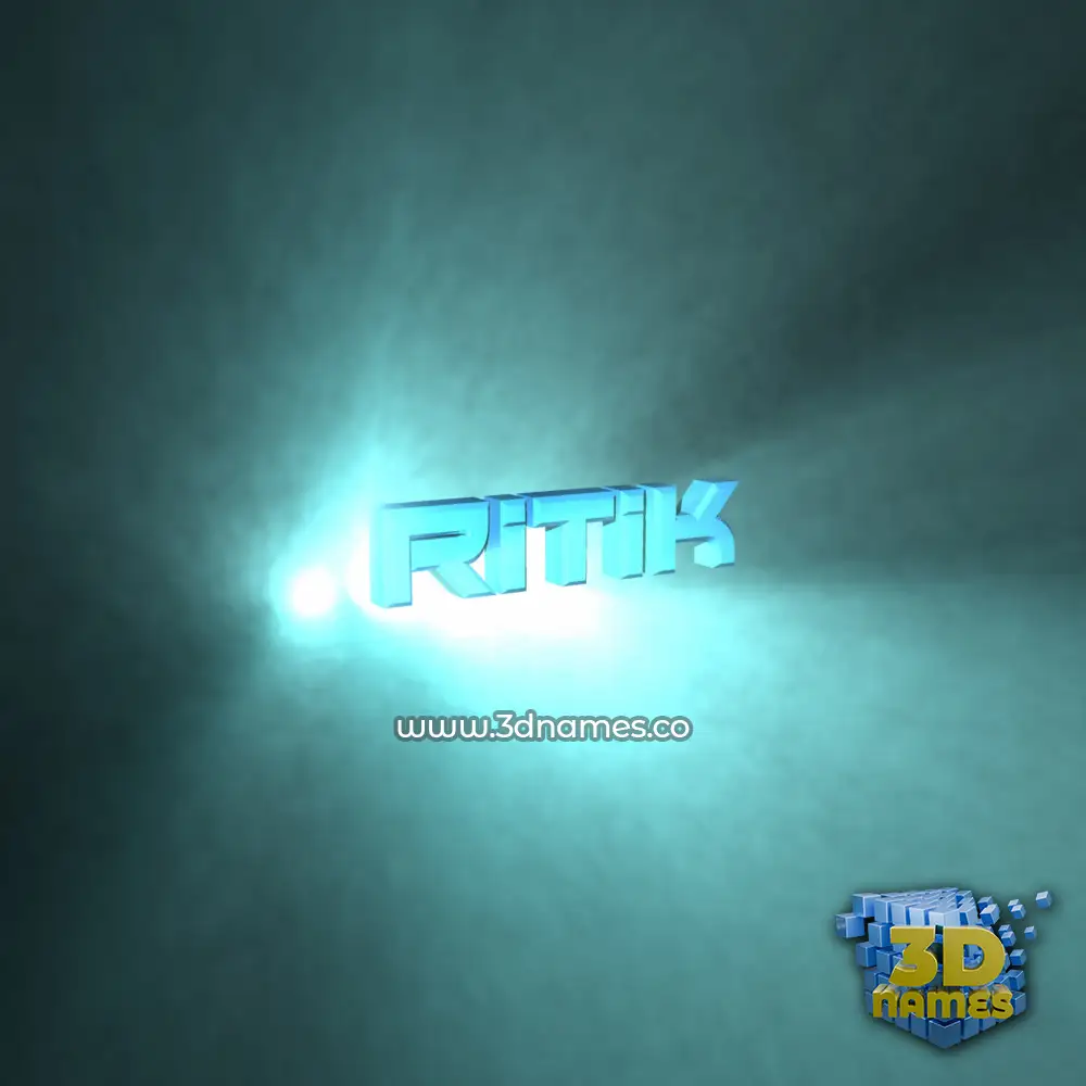 ritik in Light Shine style - 3D name wallpaper