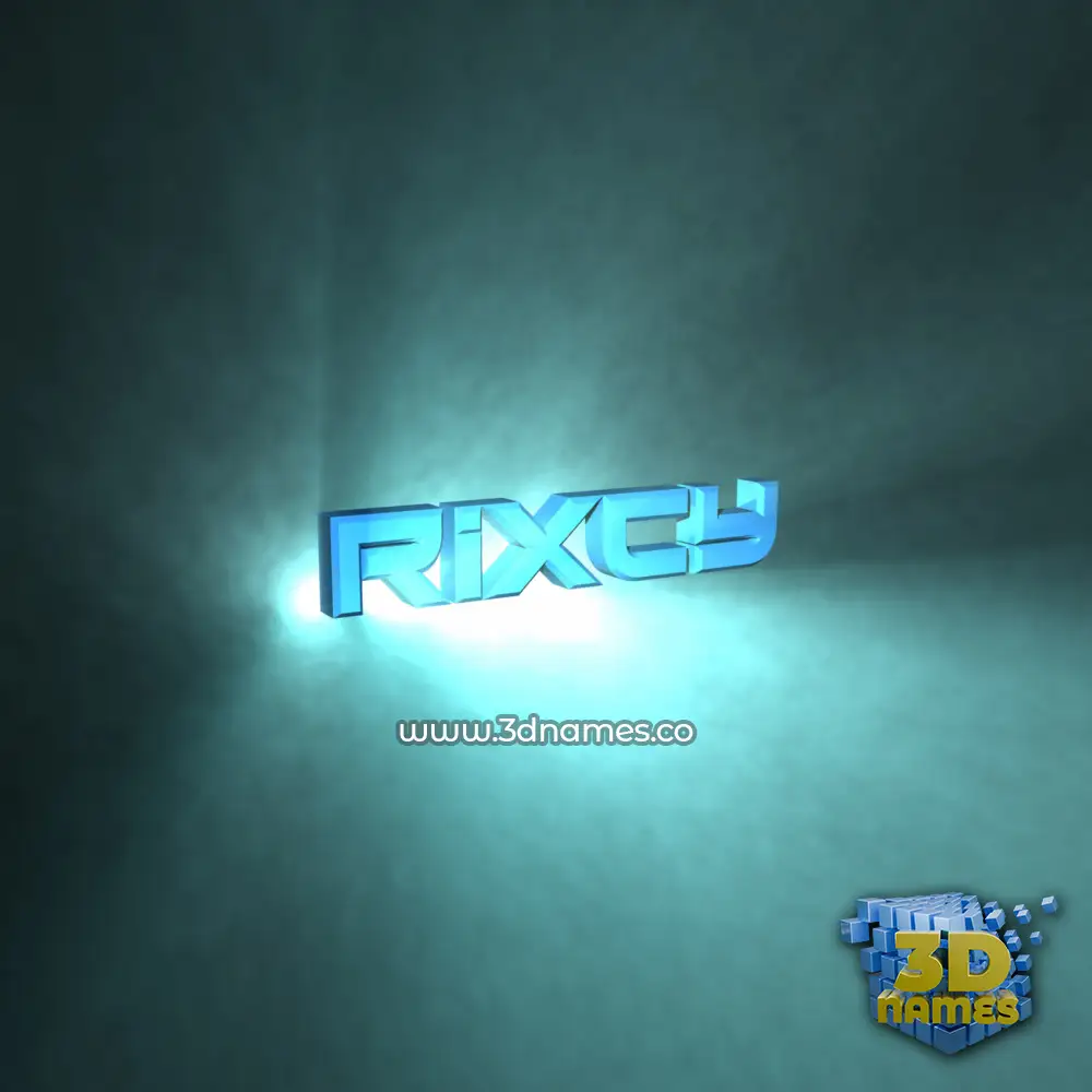 rixcy in Light Shine style - 3D name wallpaper