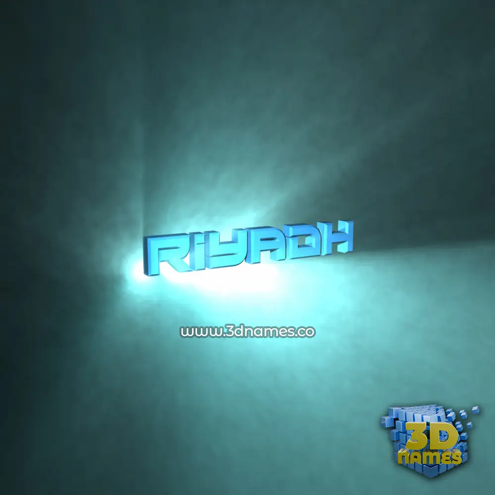 riyadh in Light Shine style - 3D name wallpaper