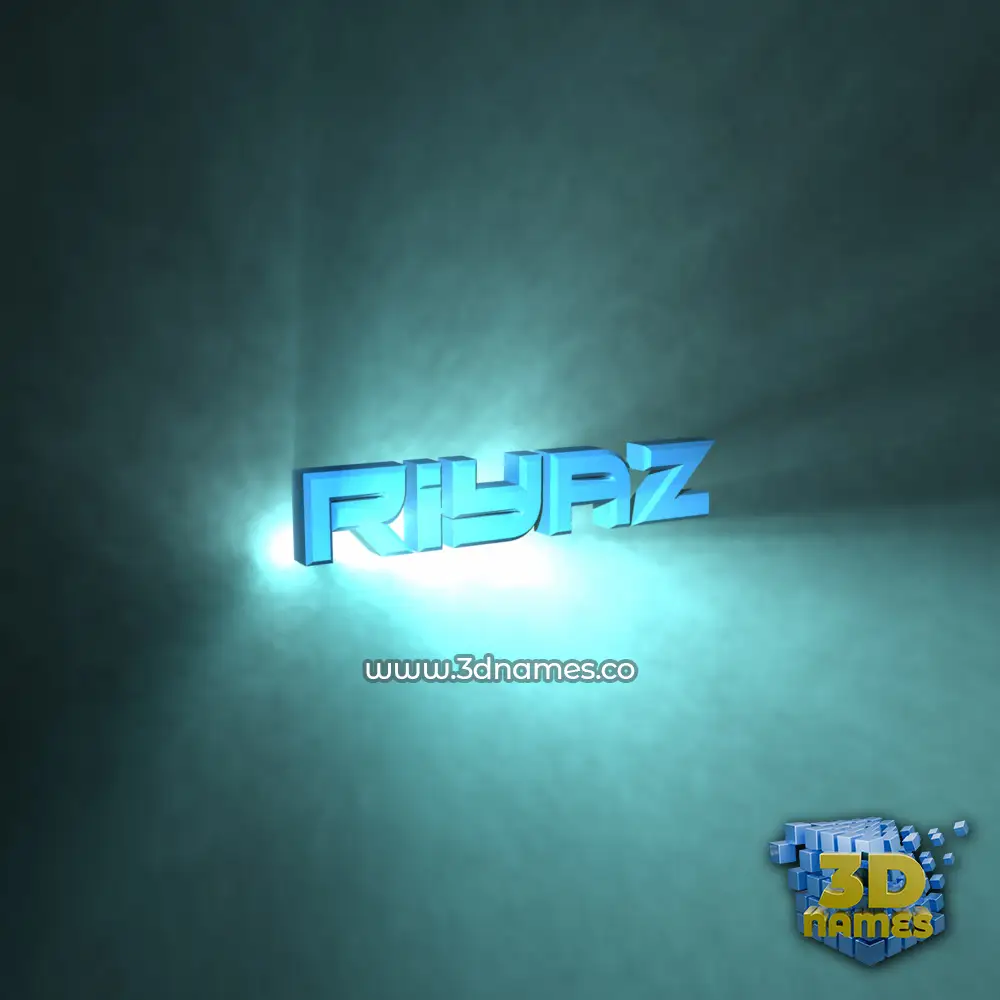 riyaz in Light Shine style - 3D name wallpaper