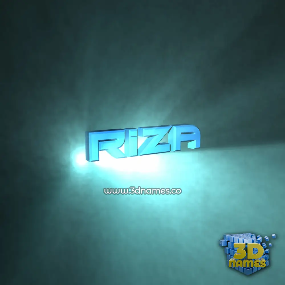 riza in Light Shine style - 3D name wallpaper