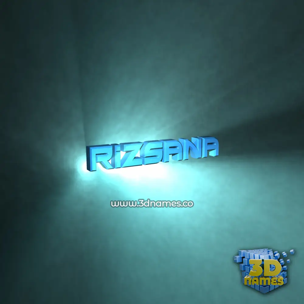 rizsana in Light Shine style - 3D name wallpaper