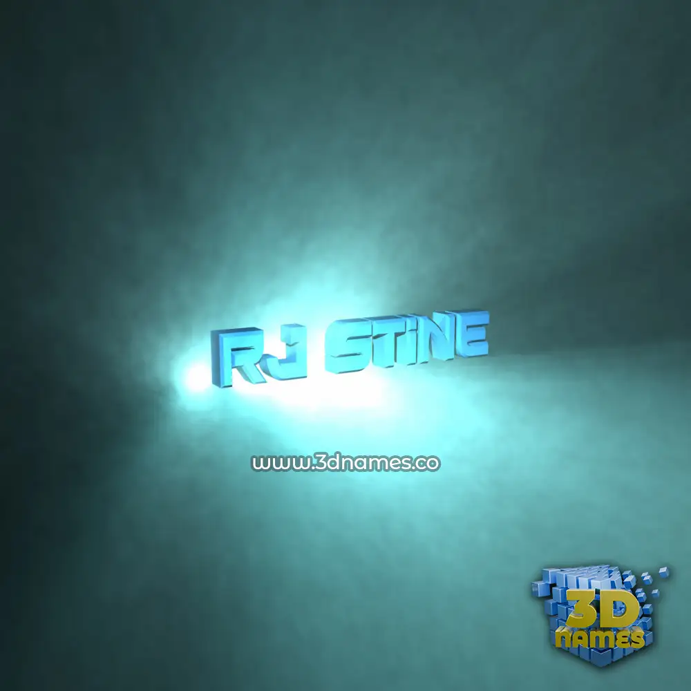 rj stine in Light Shine style - 3D name wallpaper