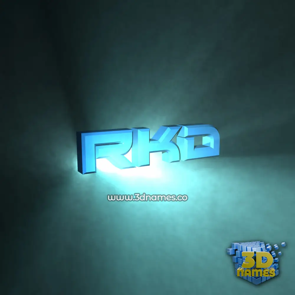 rkd in Light Shine style - 3D name wallpaper