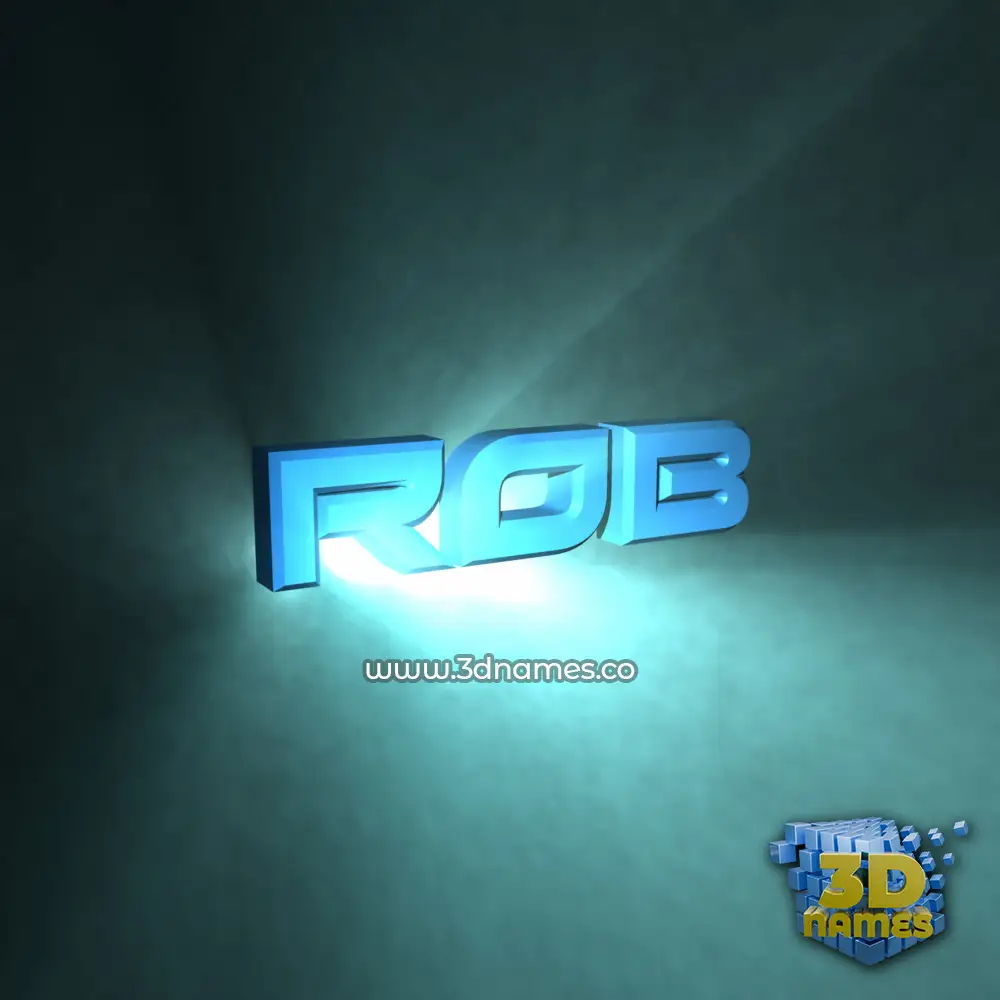 rob in Light Shine style - 3D name wallpaper
