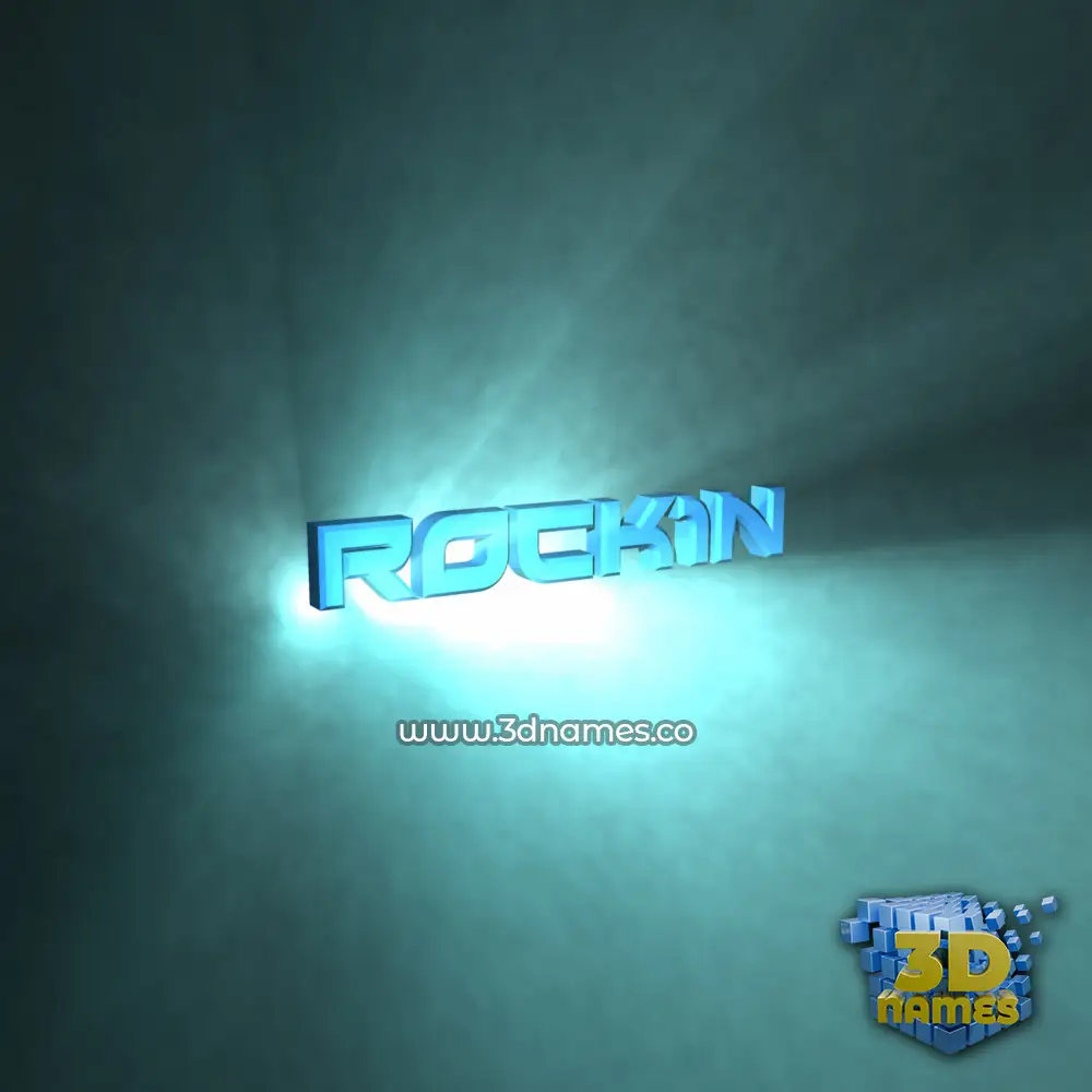 rock1n in Light Shine style - 3D name wallpaper