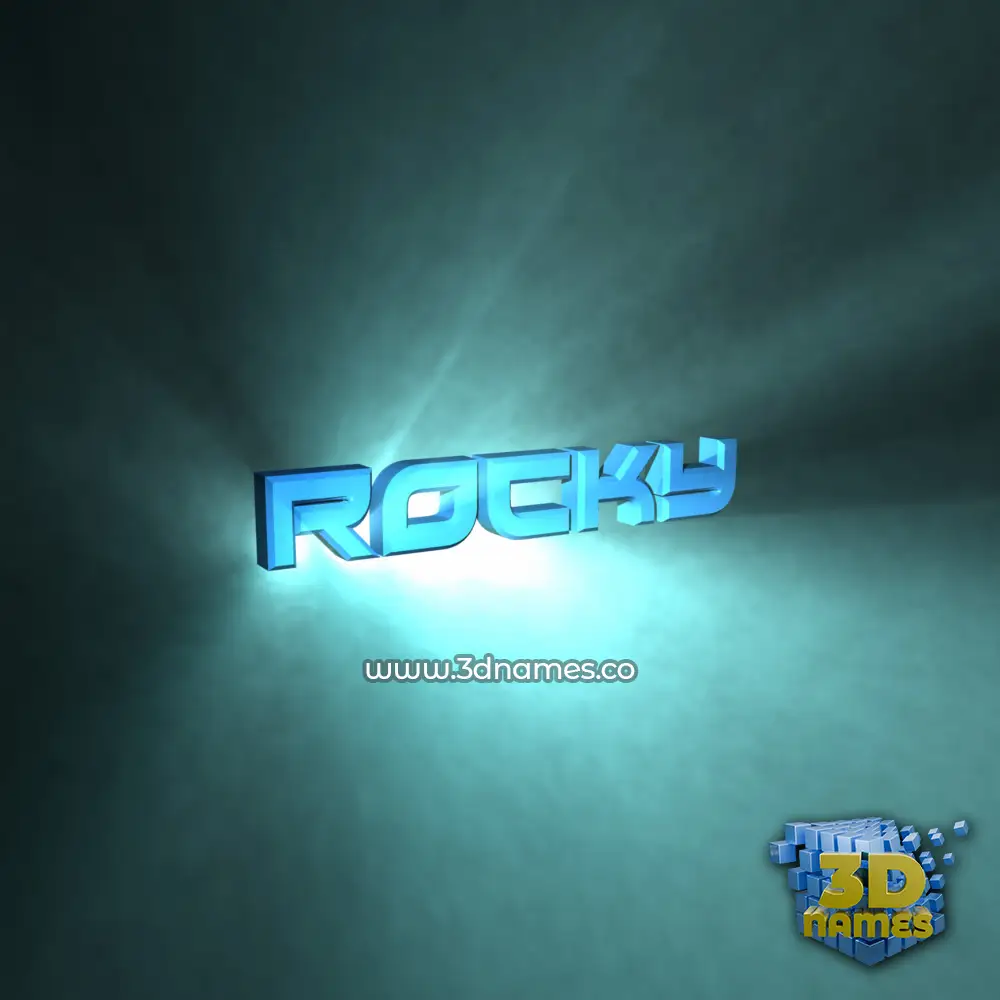 rocky in Light Shine style - 3D name wallpaper