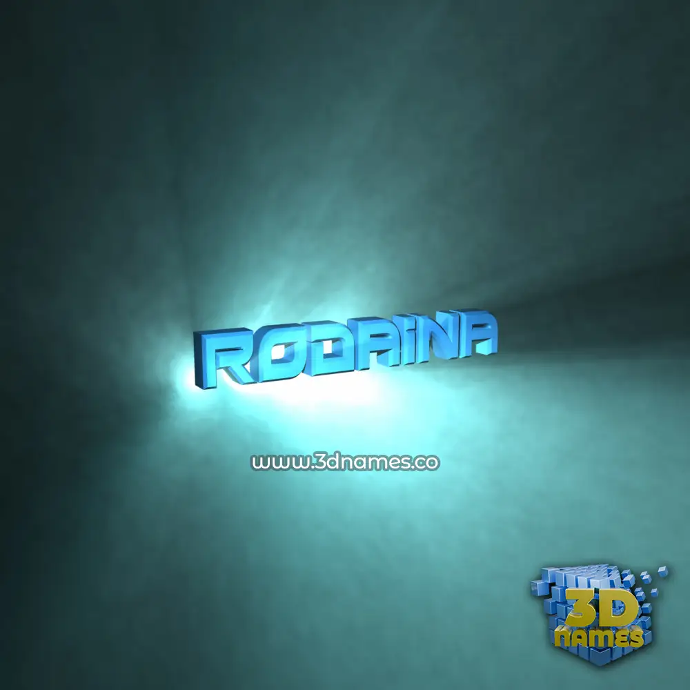 rodaina in Light Shine style - 3D name wallpaper