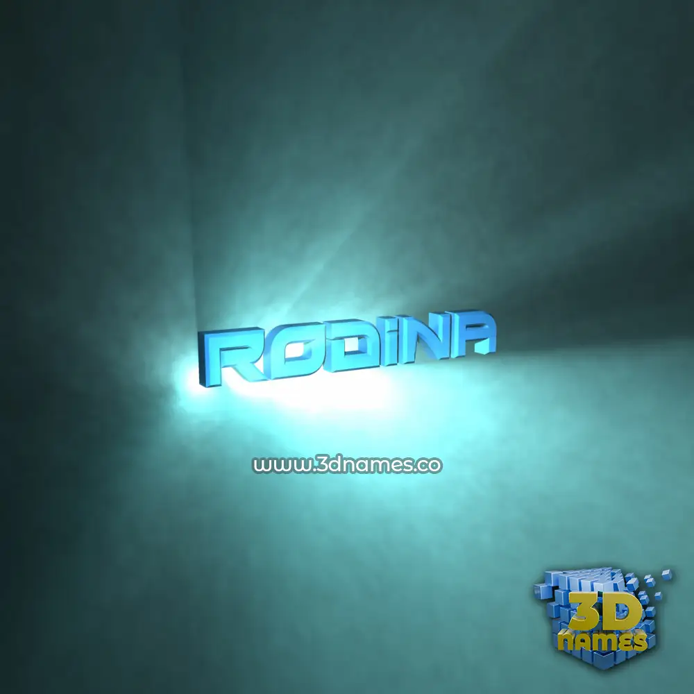 rodina in Light Shine style - 3D name wallpaper