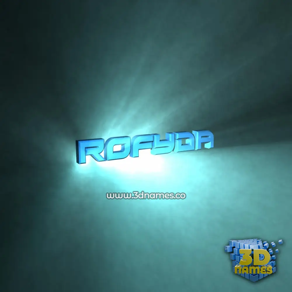rofyda in Light Shine style - 3D name wallpaper