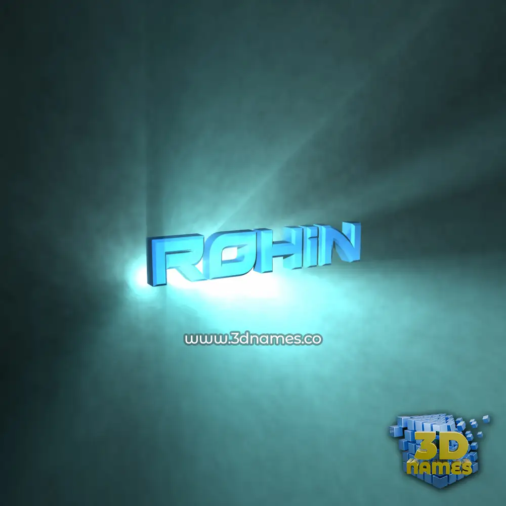 rohin in Light Shine style - 3D name wallpaper