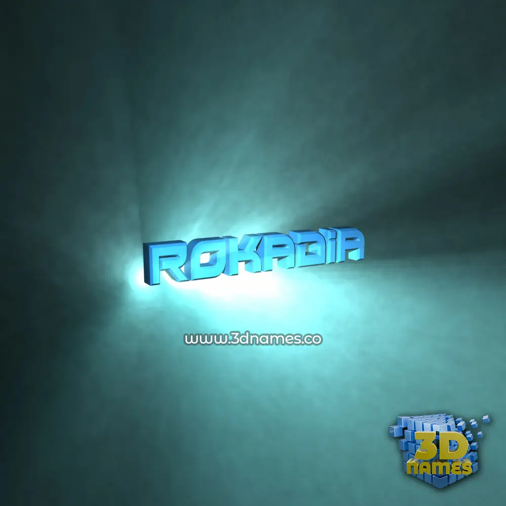 rokadia in Light Shine style - 3D name wallpaper