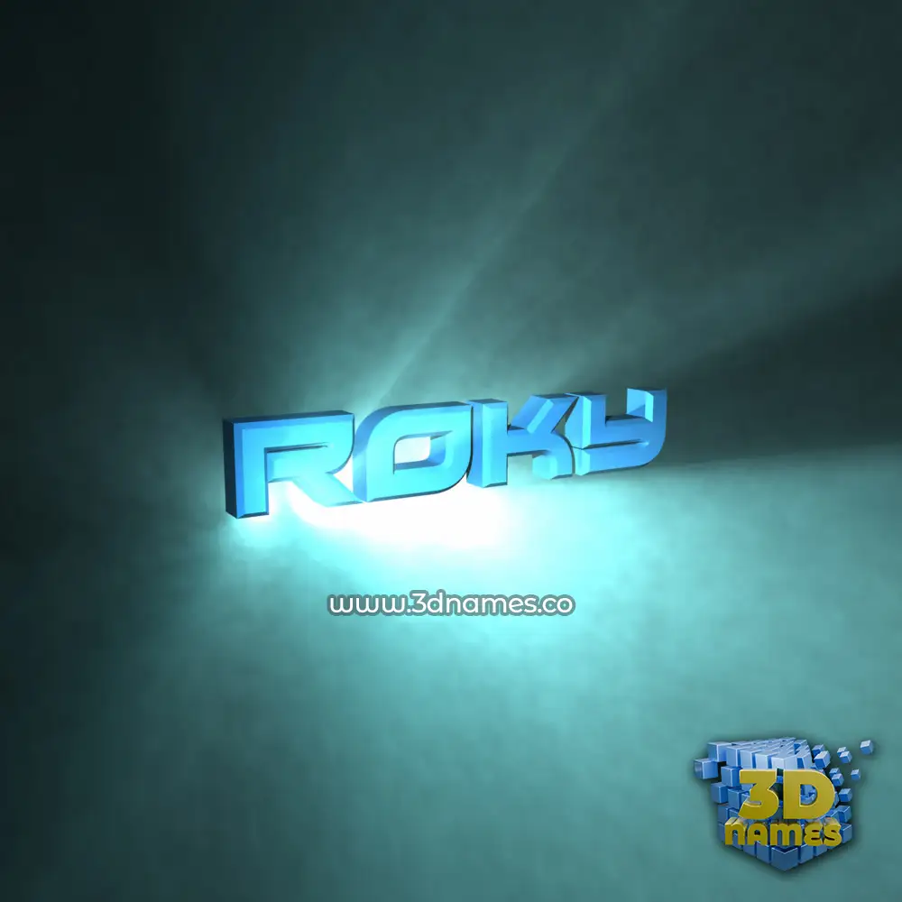 roky in Light Shine style - 3D name wallpaper