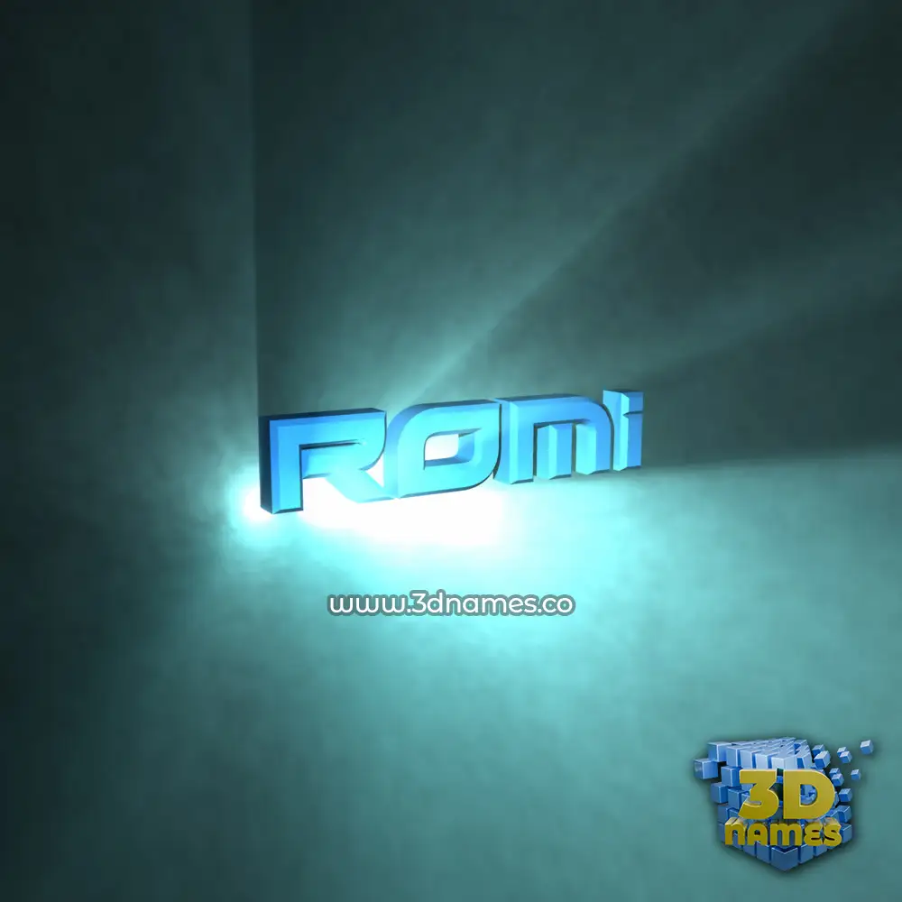 romi in Light Shine style - 3D name wallpaper