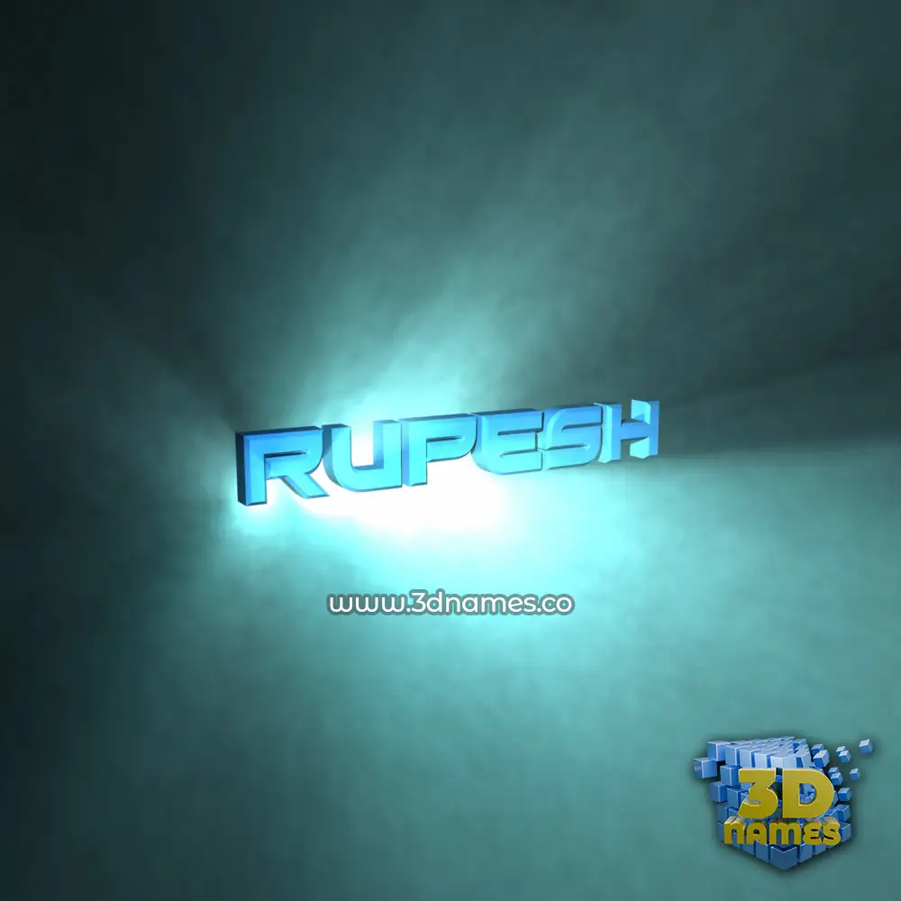 rupesh in Light Shine style - 3D name wallpaper