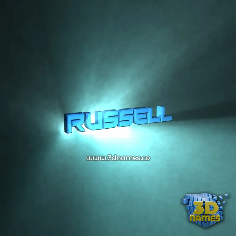 russell in Light Shine style - 3D name wallpaper