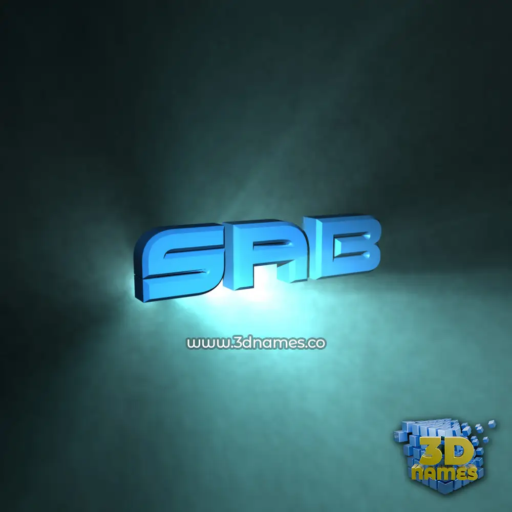 sab in Light Shine style - 3D name wallpaper