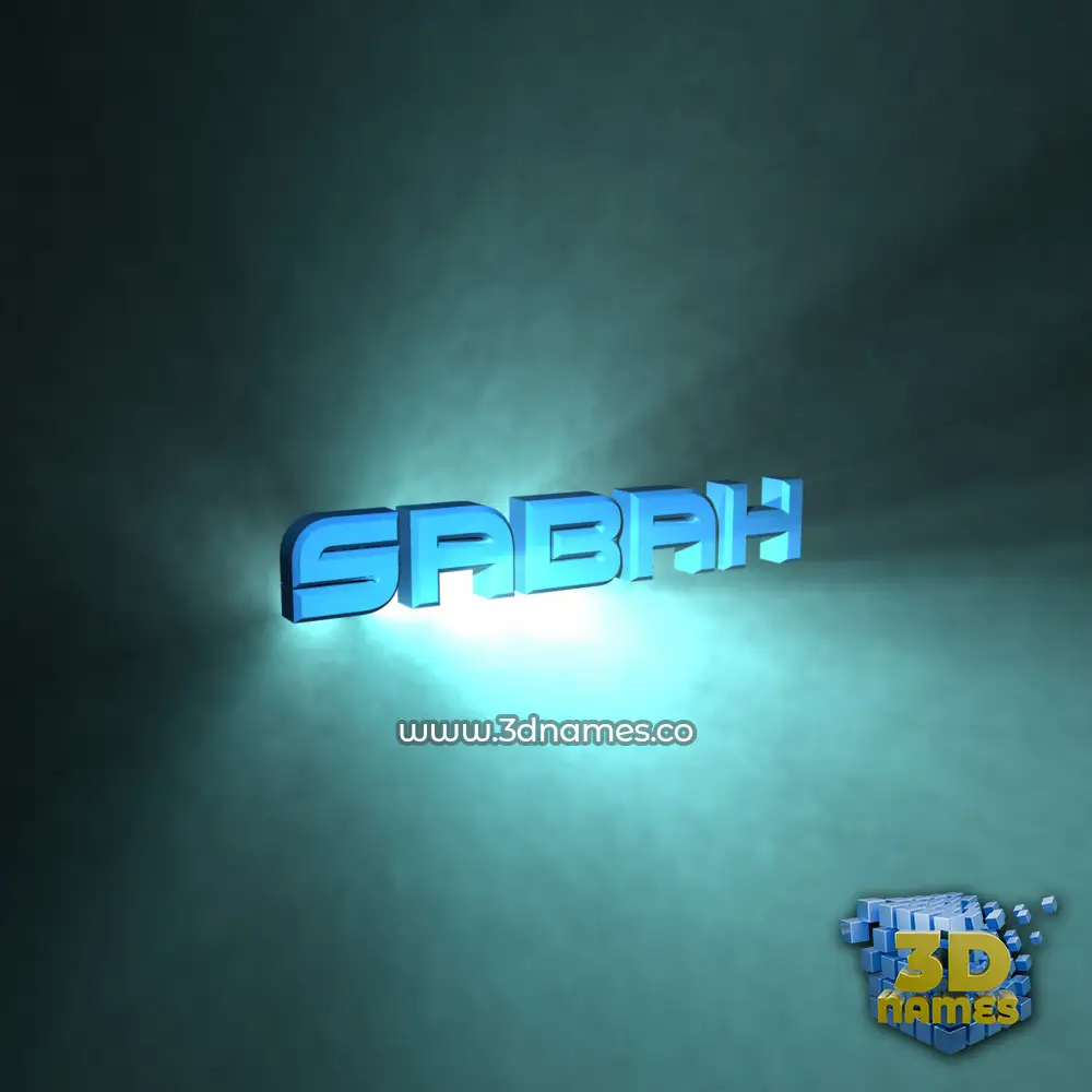 sabah in Light Shine style - 3D name wallpaper