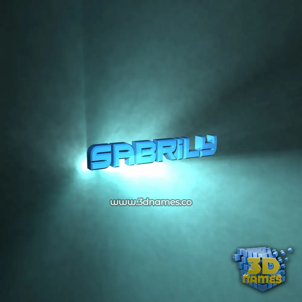 sabrily in Light Shine style - 3D name wallpaper