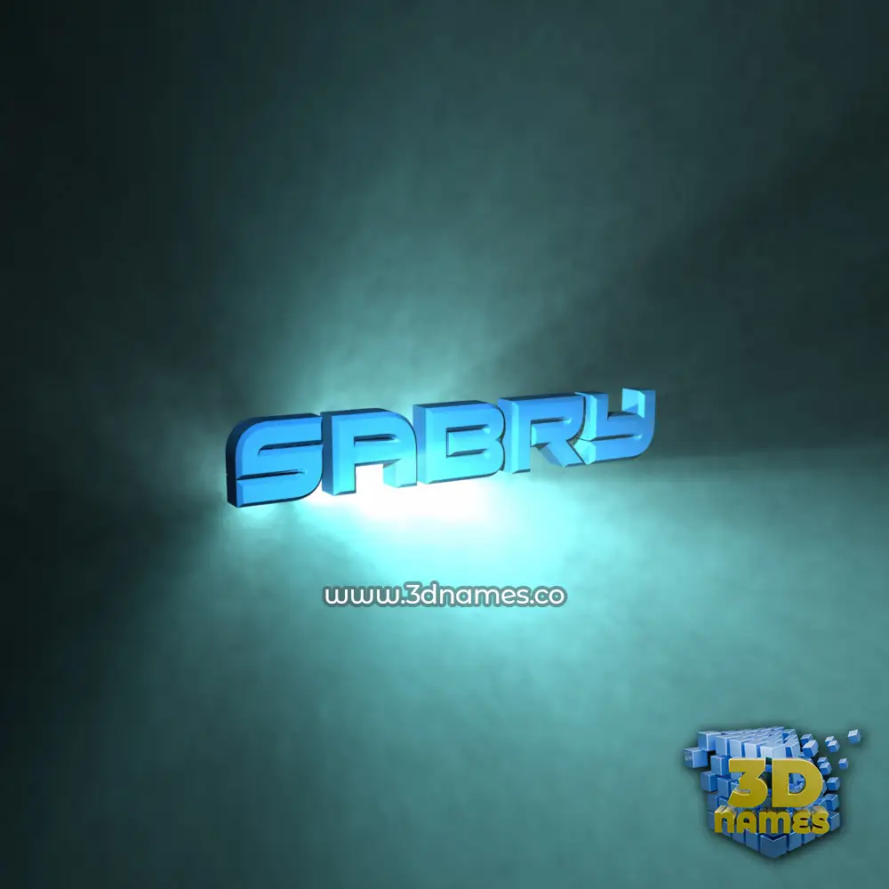 sabry in Light Shine style - 3D name wallpaper