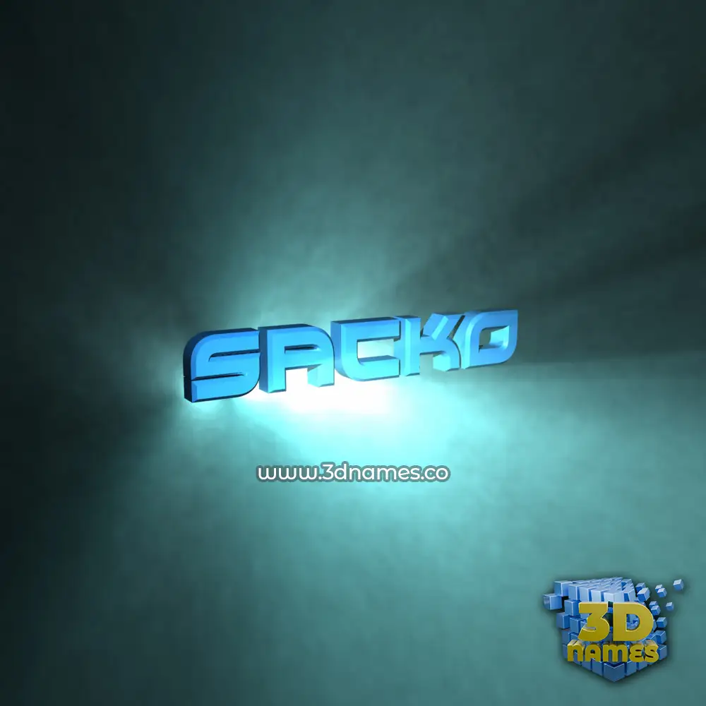 sacko in Light Shine style - 3D name wallpaper