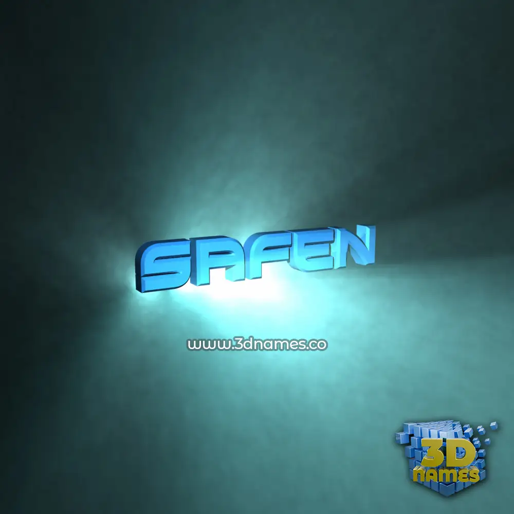 safen in Light Shine style - 3D name wallpaper