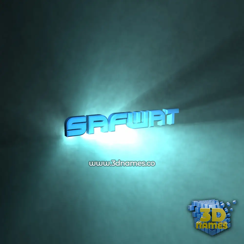 safwat in Light Shine style - 3D name wallpaper