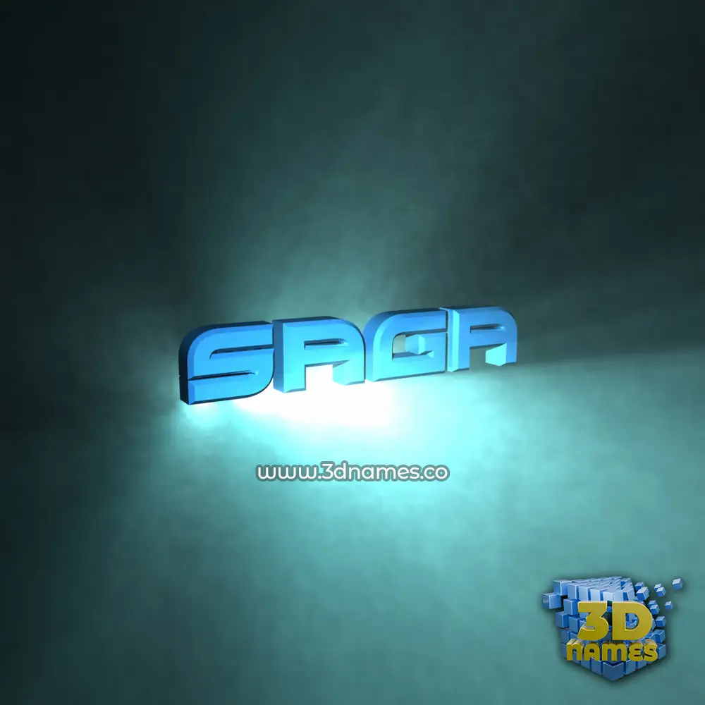 saga in Light Shine style - 3D name wallpaper