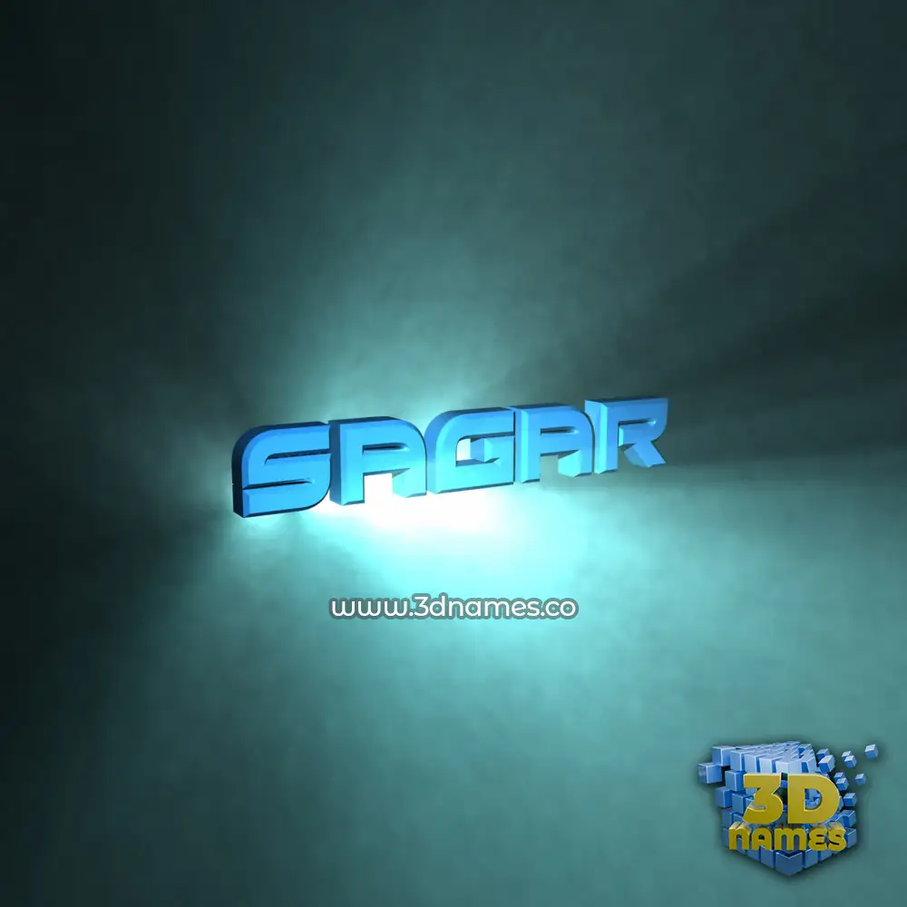 sagar in Light Shine style - 3D name wallpaper