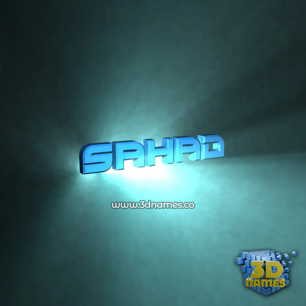 sahad in Light Shine style - 3D name wallpaper