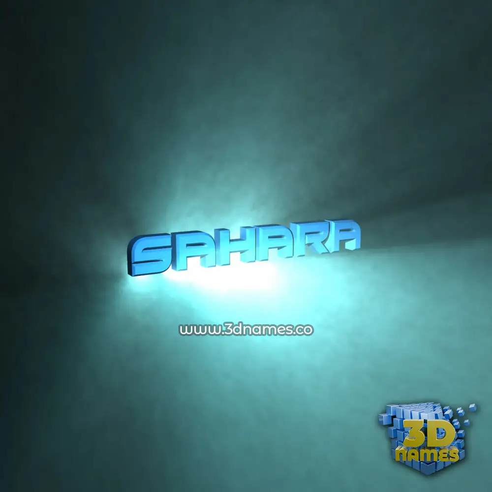 sahara in Light Shine style - 3D name wallpaper