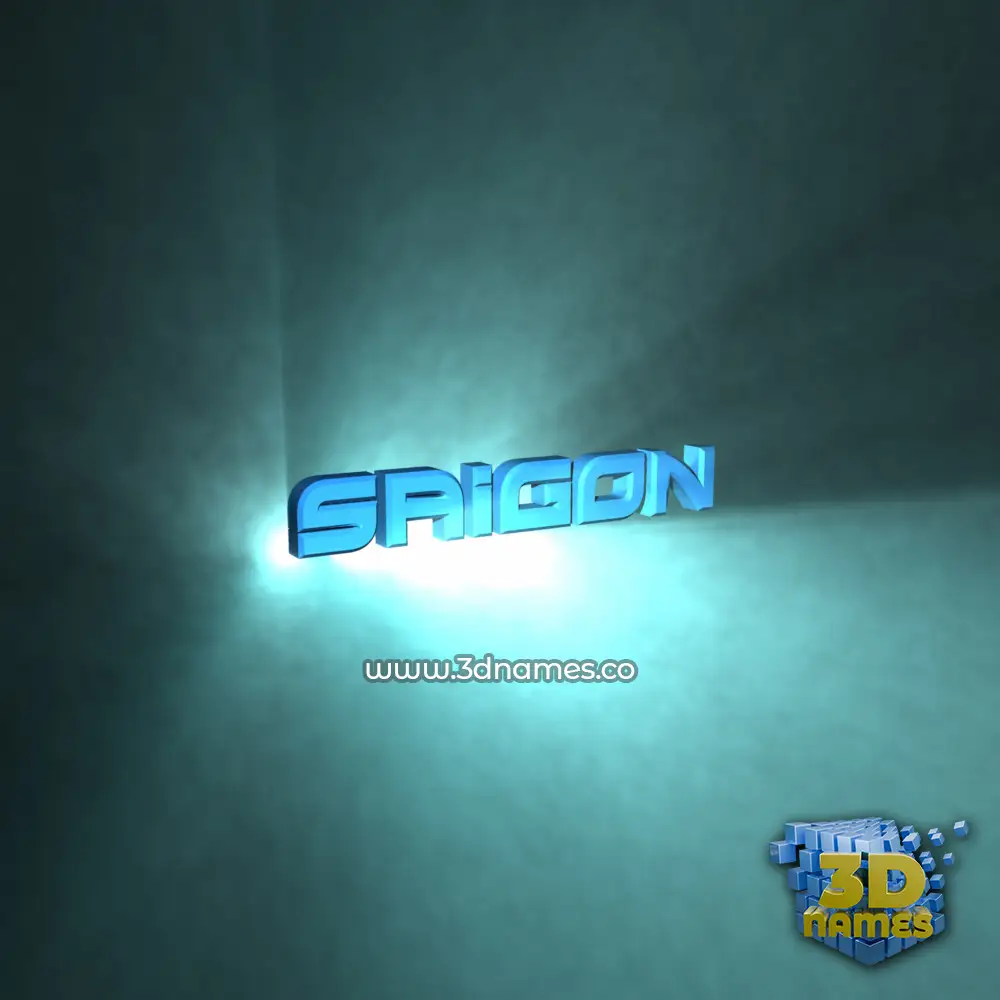 saigon in Light Shine style - 3D name wallpaper