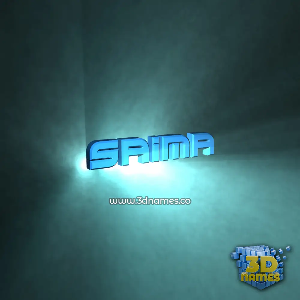 saima in Light Shine style - 3D name wallpaper