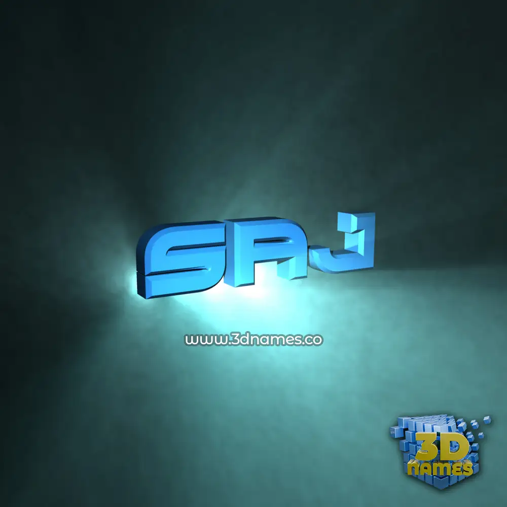 saj in Light Shine style - 3D name wallpaper