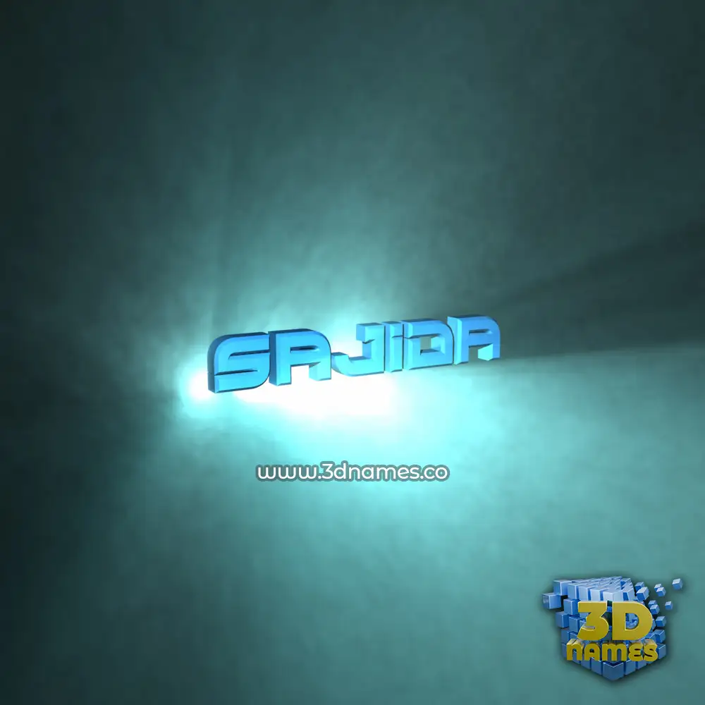 sajida in Light Shine style - 3D name wallpaper