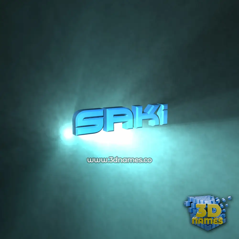 saki in Light Shine style - 3D name wallpaper