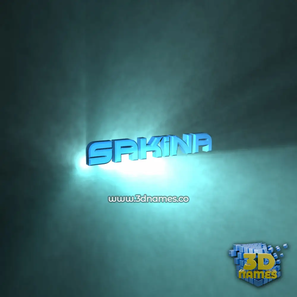 sakina in Light Shine style - 3D name wallpaper