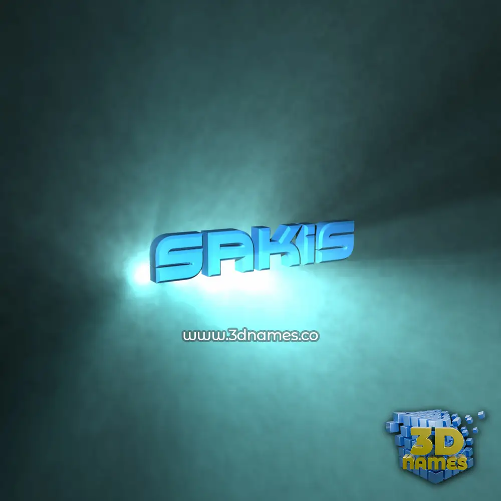 sakis in Light Shine style - 3D name wallpaper