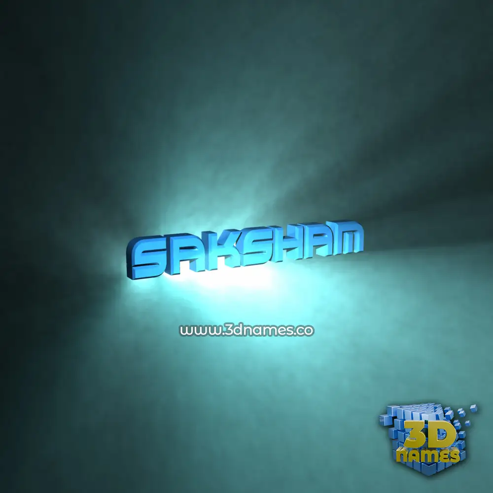 saksham in Light Shine style - 3D name wallpaper