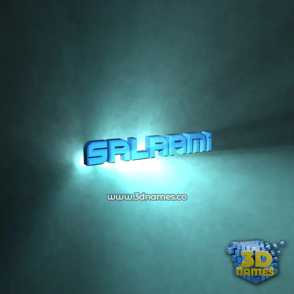 salaami in Light Shine style - 3D name wallpaper