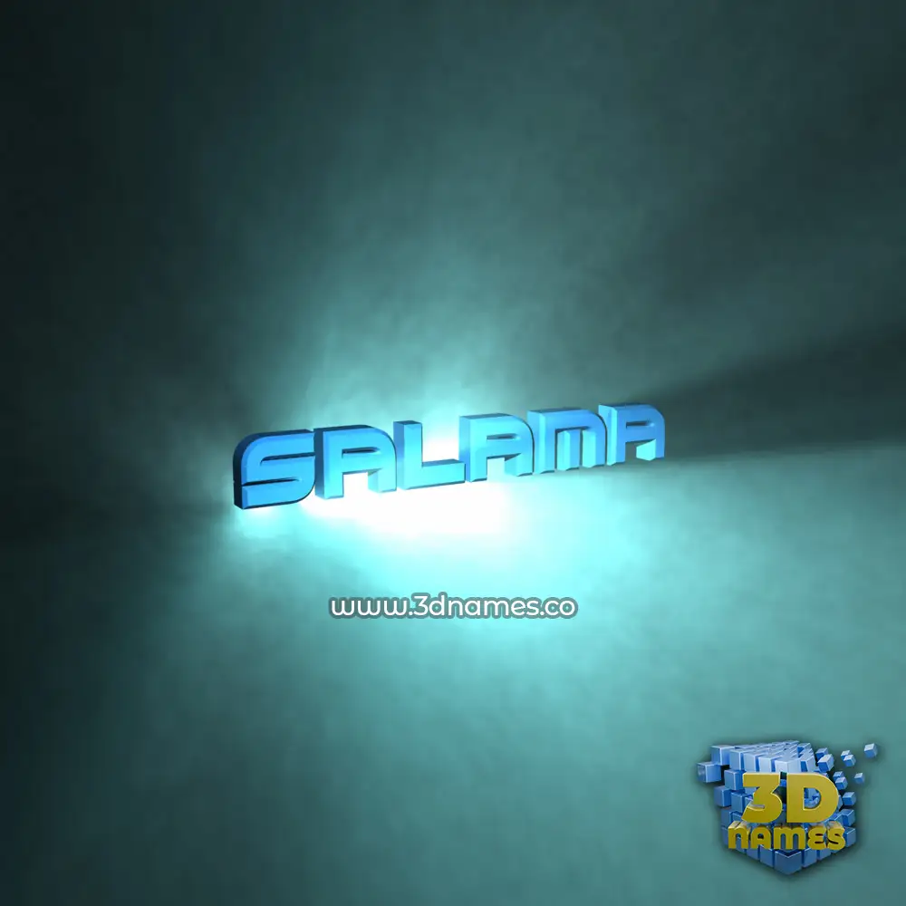 salama in Light Shine style - 3D name wallpaper