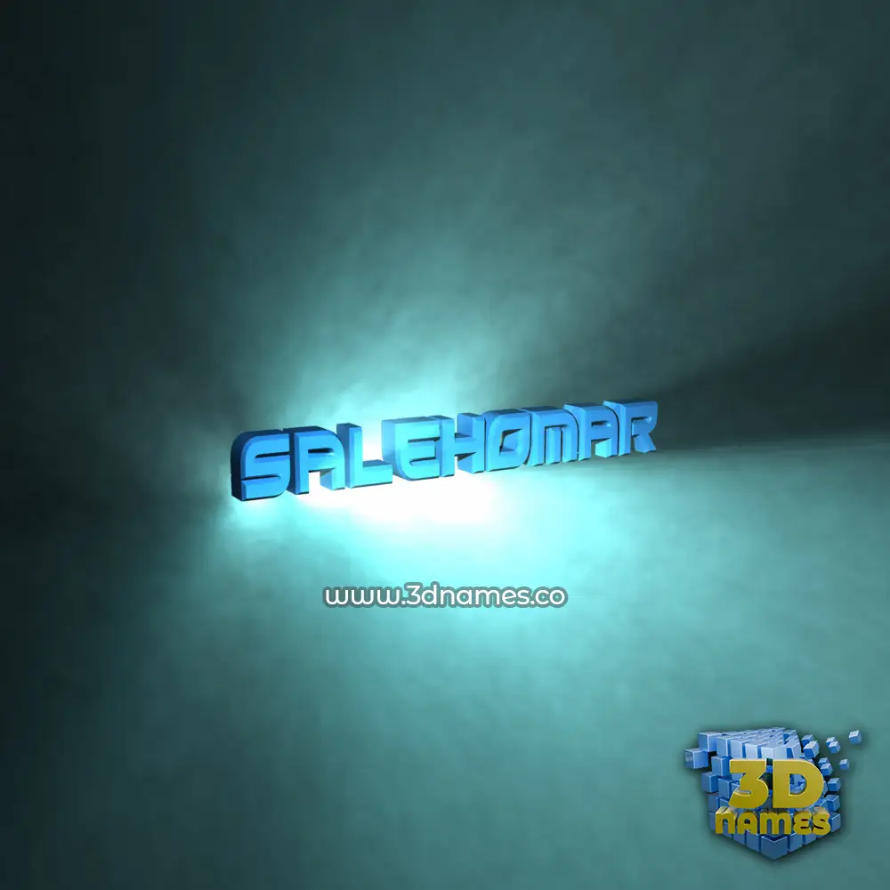 salehomar in Light Shine style - 3D name wallpaper