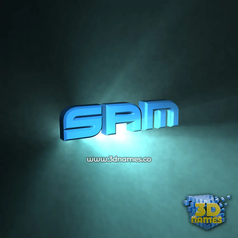 sam in Light Shine style - 3D name wallpaper