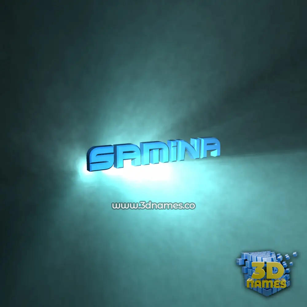 samina in Light Shine style - 3D name wallpaper