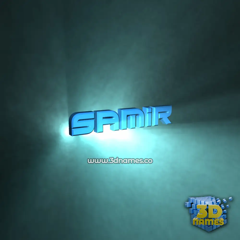 samir in Light Shine style - 3D name wallpaper