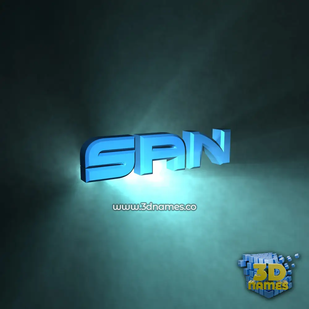san in Light Shine style - 3D name wallpaper