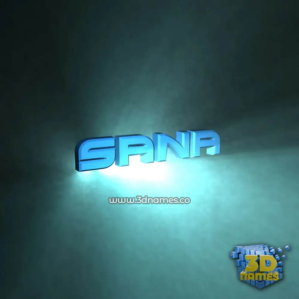 sana in Light Shine style - 3D name wallpaper